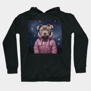 Staffy in Pink Jacket Hoodie